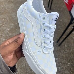 Vans Checkerboard Old Skool — White womens 5